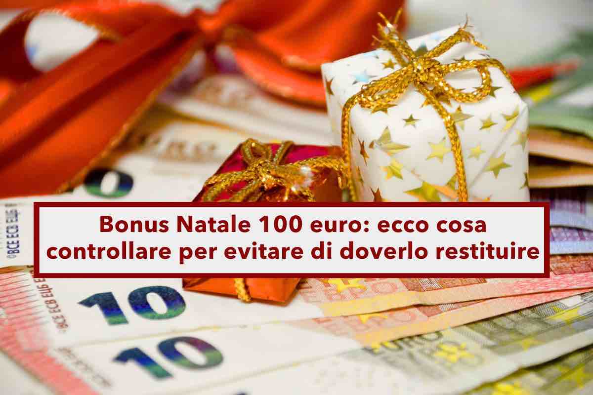 Bonus Natale 100 euro, attento a non commettere questi errori altrimenti dovrai restituirlo: ecco cosa devi controllare