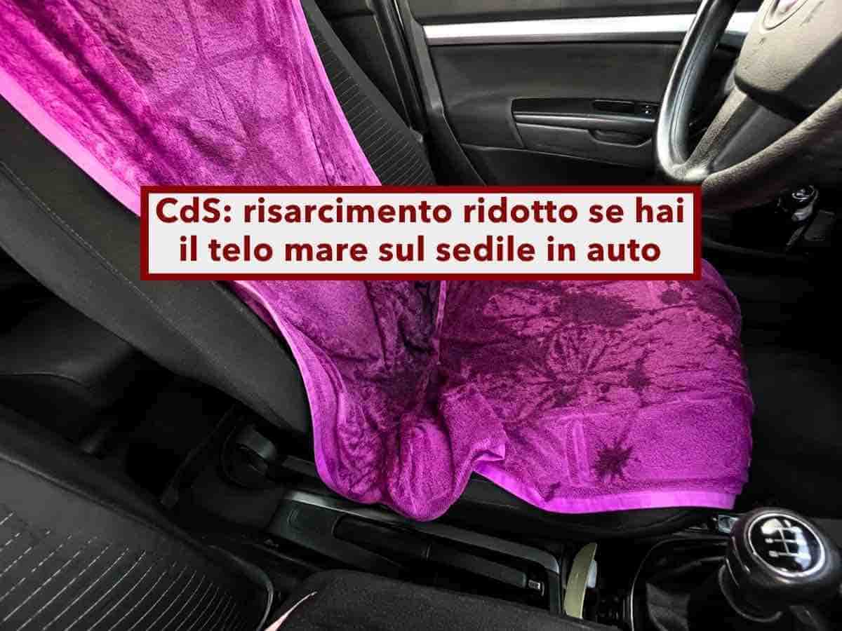 Codice della Strada, rischi la multa e un risarcimento ridotto se guidi col telo mare sul sedile e in pochi lo sanno