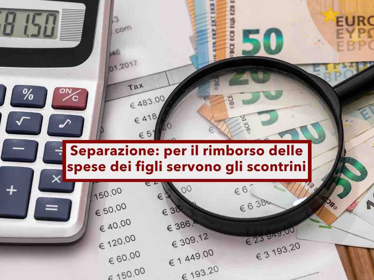 Separazione, da oggi per ottenere il rimborso delle spese dei figli sono obbligatori gli scontrini: nuova sentenza