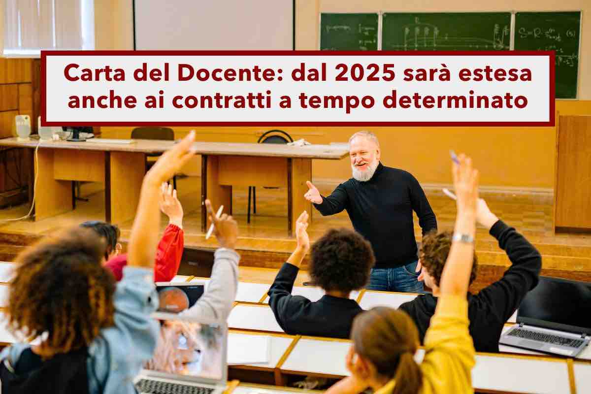 Novit carta del Docente 2025, in arrivo anche per precari con contratto a tempo determinato: potrebbe cambiare la cifra