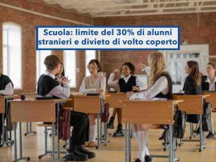 Scuola, in arrivo il limite del 30% di alunni stranieri per classe e il divieto di volto coperto: ecco il nuovo decreto