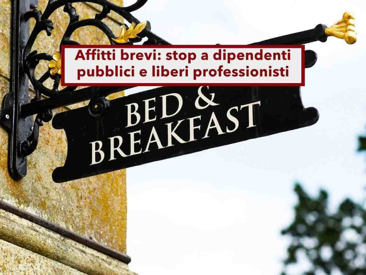 Affitti brevi, stop per tre milioni di dipendenti pubblici, avvocati, commercialisti e notai: no attivit� imprenditoriale