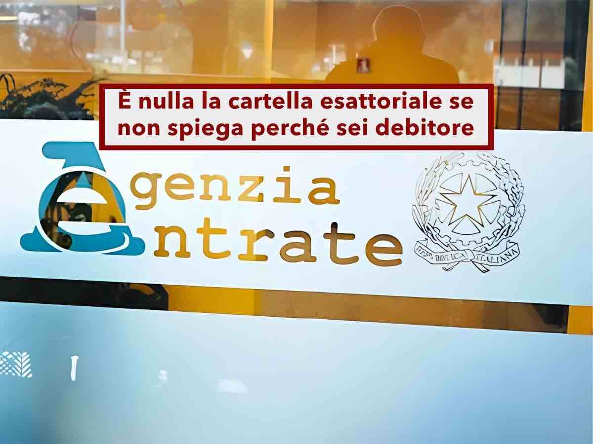 Agenzia delle Entrate, � nulla la cartella esattoriale se il debito non � motivato e dimostrato: nuova sentenza