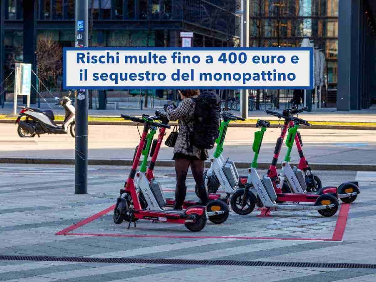 Nuovo Codice della Strada, ora rischi multe fino a 400 euro e il sequestro del monopattino: ecco cosa non devi fare