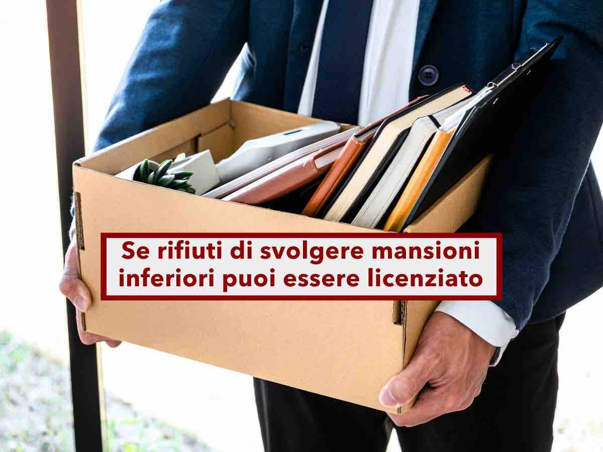 Lavoratore, se rifiuti di svolgere mansioni inferiori, il datore di lavoro pu licenziarti: nuova sentenza di Cassazione