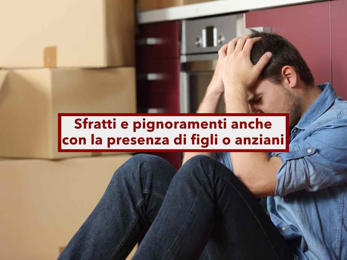 Sfratto e pignoramento, la presenza di figli o di anziani in casa non bloccano le procedure: ecco cosa succede