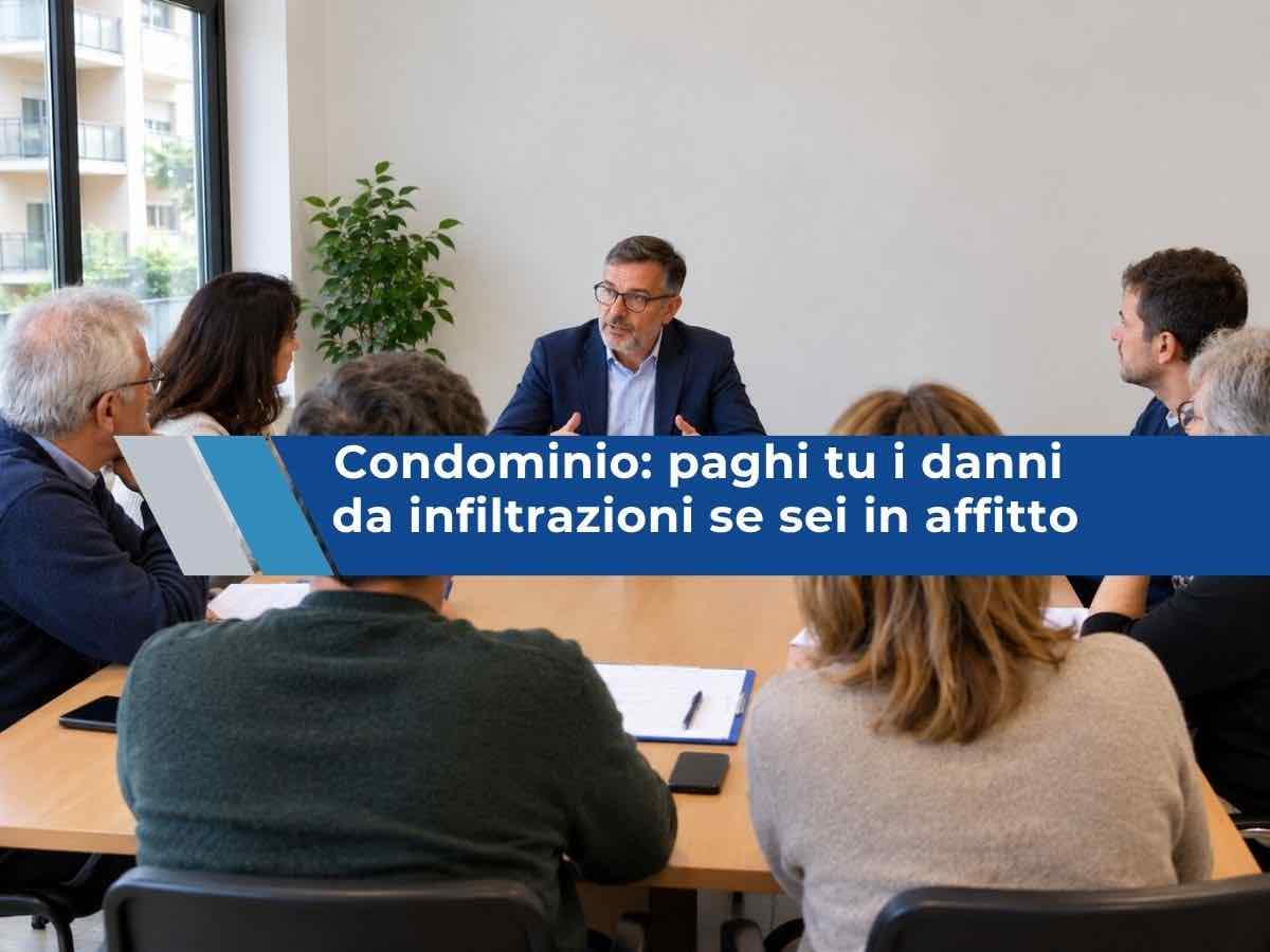 Condominio, rischi di pagare tu i danni da infiltrazioni al vicino se sei in affitto, non il proprietario: ecco quando